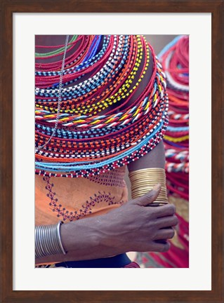 Framed Samburu tribal beadwork Print