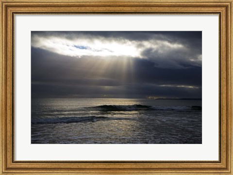 Framed Sun Shining through Dark Clouds, Lady&#39;s Cove, The Copper Coast, County Waterford, Ireland Print