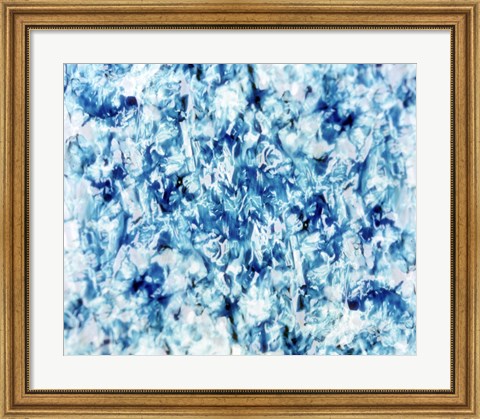 Framed Kaleidoscopic pattern in green, blue and white Print