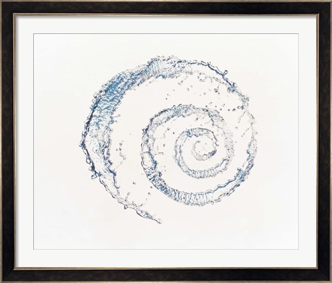 Framed Spiral of water drops with white background Print