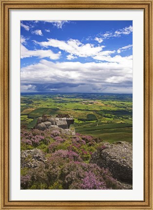 Framed Pastoral Fields from above Coumshingaun Lake, Comeragh Mountains, County Waterford, Ireland Print