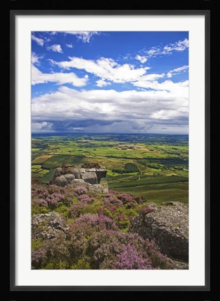 Framed Pastoral Fields from above Coumshingaun Lake, Comeragh Mountains, County Waterford, Ireland Print