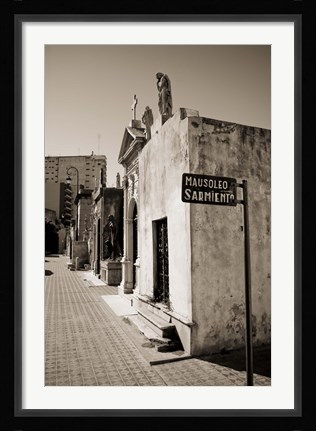 Framed Mausoleums of Domingo Sarmiento in a cemetery, Recoleta Cemetery, Recoleta, Buenos Aires, Argentina Print