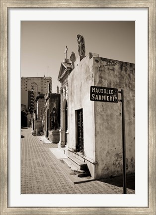 Framed Mausoleums of Domingo Sarmiento in a cemetery, Recoleta Cemetery, Recoleta, Buenos Aires, Argentina Print