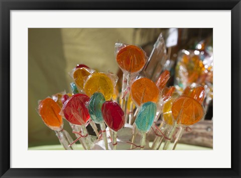 Framed Close-up of lollipops, Hippie Market, San Carlos de Bariloche, Rio Negro Province, Patagonia, Argentina Print