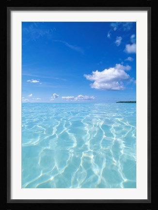 Framed Tropical water with blue skies in background Print