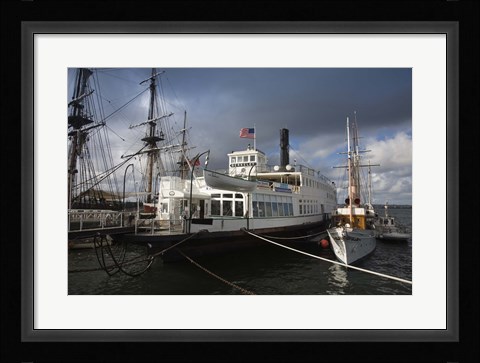Framed Maritime museum with Ferry Berkeley, San Diego Bay, San Diego, California, USA Print
