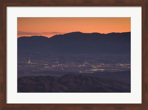 Framed Coachella Valley and Palm Springs from Key&#39;s View, Joshua Tree National Park, California, USA Print