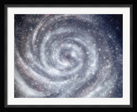Framed Space, swirling galxy Print