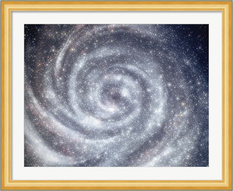 Framed Space, swirling galxy Print