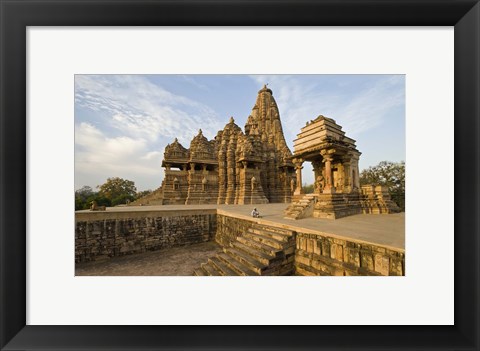 Framed Staircase in a temple, Khajuraho, Chhatarpur District, Madhya Pradesh, India Print