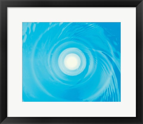 Framed Swirling Water in Blue, Full Frame Print