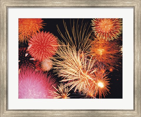 Framed Fireworks display Print
