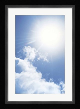 Framed Cloudy Sky, Lens Flare Print