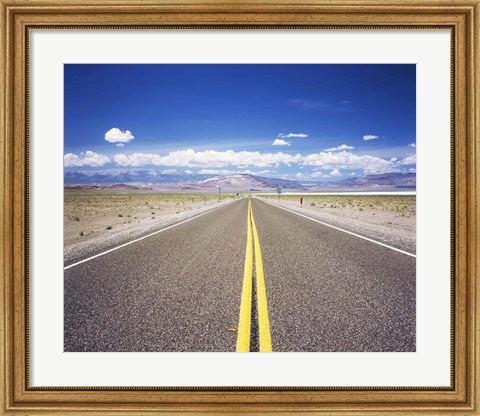 Framed Highway 6 passing through a desert, Esmeralda County, Nevada, USA Print