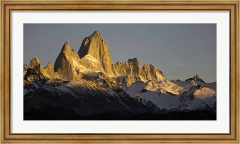 Framed Sun Reflecting off Mt Fitzroy, Argentine Glaciers National Park, Santa Cruz Province, Patagonia, Argentina Print