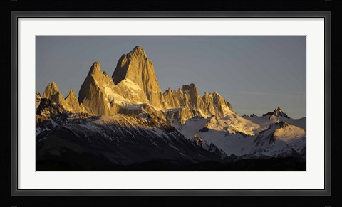 Framed Sun Reflecting off Mt Fitzroy, Argentine Glaciers National Park, Santa Cruz Province, Patagonia, Argentina Print