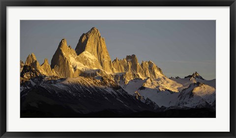 Framed Sun Reflecting off Mt Fitzroy, Argentine Glaciers National Park, Santa Cruz Province, Patagonia, Argentina Print