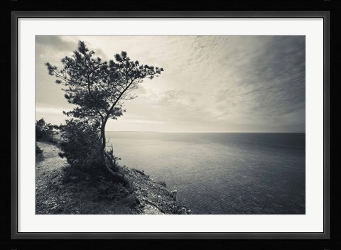 Framed Panga Cliff, Kuressaare, Saaremaa Island, Estonia (black &amp; white) Print