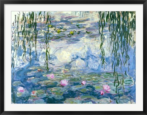 Framed Waterlilies, 1916-19 Print