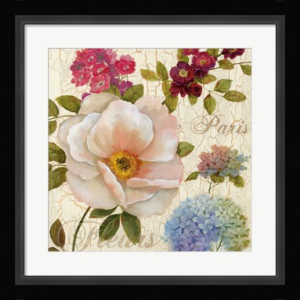 Framed Paris Fleurs Print