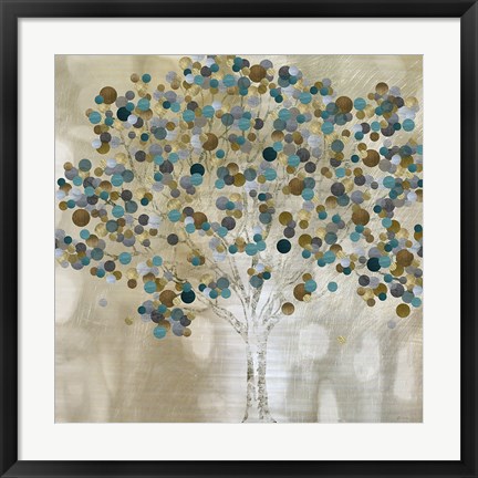 Framed Teal Tree Print