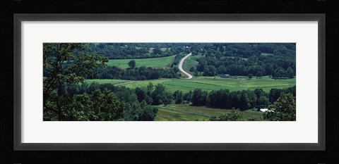 Framed Winding road passing through a landscape, East Central, Missouri, USA Print