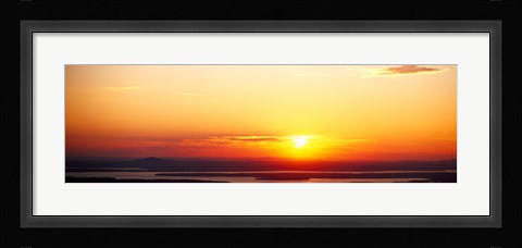 Framed Sunset over mountain range, Cadillac Mountain, Acadia National Park, Maine, USA Print