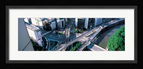 Framed Aerial Akasaka Tokyo Japan Print