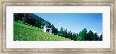 Framed Green Slopes, Engadin Switzerland Print