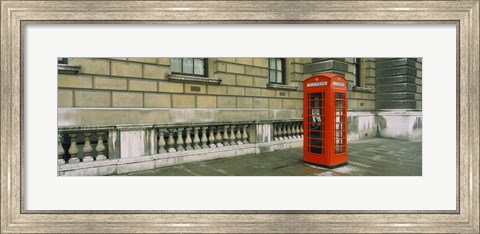 Framed Telephone booth at the roadside, London, England Print