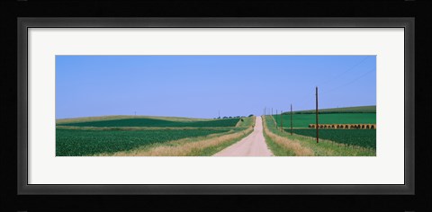 Framed Road along fields, Minnesota, USA Print