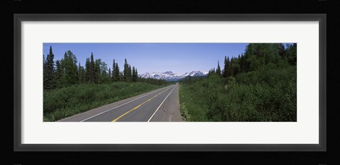 Framed Road passing through a landscape, George Parks Highway, Alaska, USA Print