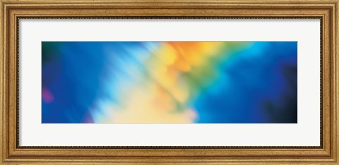 Framed Abstract in Yellow and Blue Print