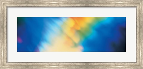 Framed Abstract in Yellow and Blue Print