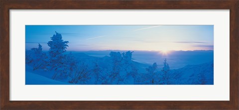 Framed Yokoteyama at sunrise Shiga Kogen Nagano Japan Print