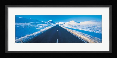 Framed Winter road Glencoe Scotland Print