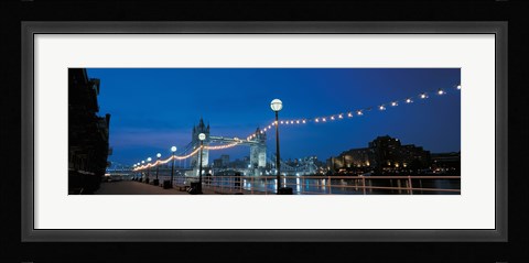 Framed Tower Bridge London England (Nighttime with Lights) Print