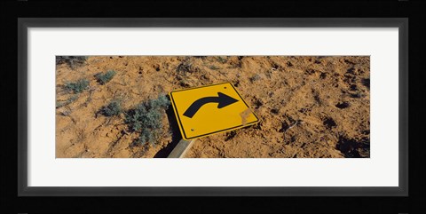 Framed Close-up of an arrow signboard in a desert, Emery County, Utah, USA Print