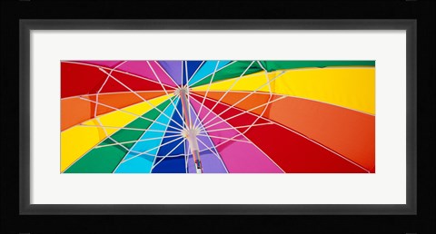 Framed Close-up of beach umbrella, Fort Desoto Park, Tierra Verde, Florida Print
