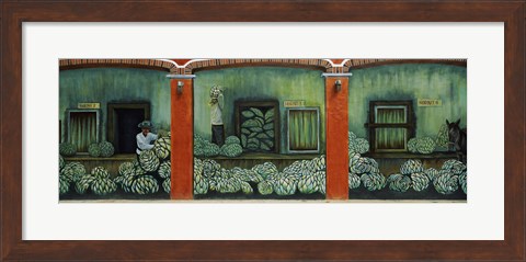 Framed Close Up of Mural on a wall, Cancun, Yucatan, Mexico Print