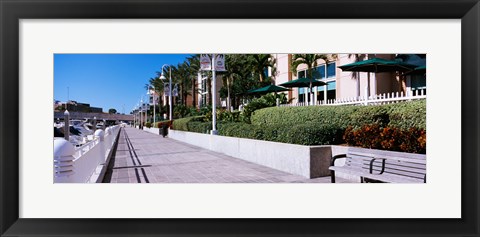 Framed Buildings along a walkway, Garrison Channel, Tampa, Florida, USA Print