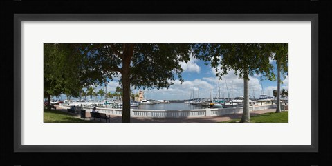 Framed Twin Dolphin Marina, Manatee River, Bradenton, Manatee County, Florida Print