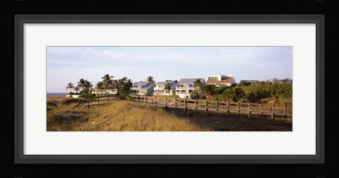 Framed Houses on the beach, Gasparilla Island, Florida, USA Print