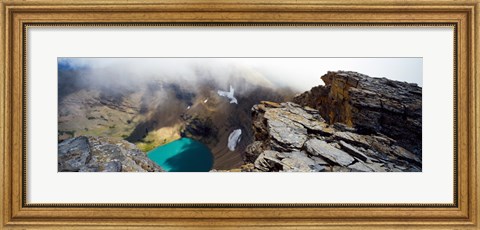 Framed High angle view of a lake, Continental Divide, US Glacier National Park, Montana, USA Print