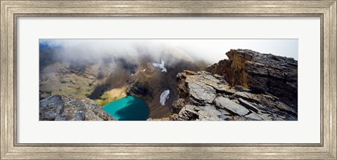 Framed High angle view of a lake, Continental Divide, US Glacier National Park, Montana, USA Print