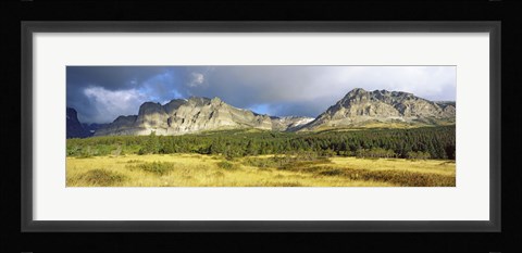 Framed Clouds over mountains, Many Glacier valley, US Glacier National Park, Montana, USA Print