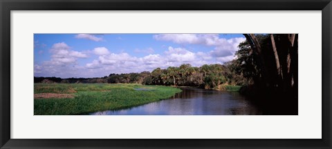 Framed Reflection of clouds in a river, Myakka River, Myakka River State Park, Sarasota County, Florida, USA Print