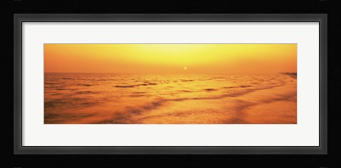 Framed Sunset over Gulf Of Mexico, Panama City Beach, Florida, USA Print