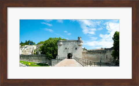 Framed Bridge leading to the city gate, Pont Saint-Benezet, Rhone River, Avignon, Vaucluse, Provence-Alpes-Cote d&#39;Azur, France Print